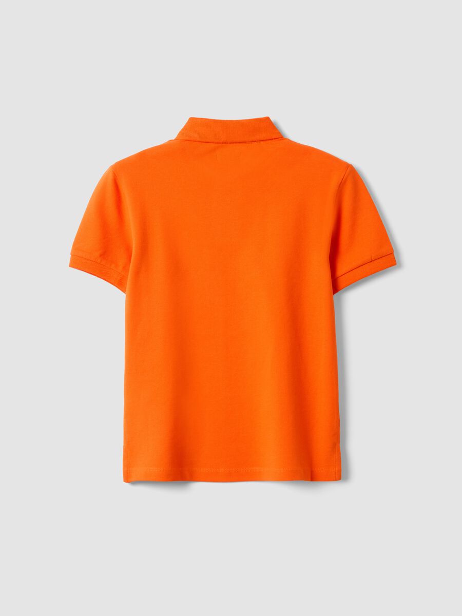 Polo in cotone elasticizzato arancione da bambino regular fit_4