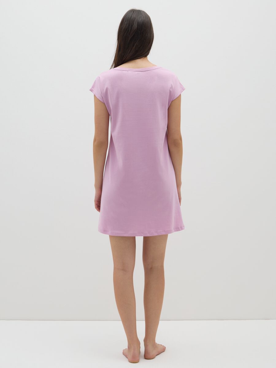 Vestito in puro cotone rosa con gatti_3