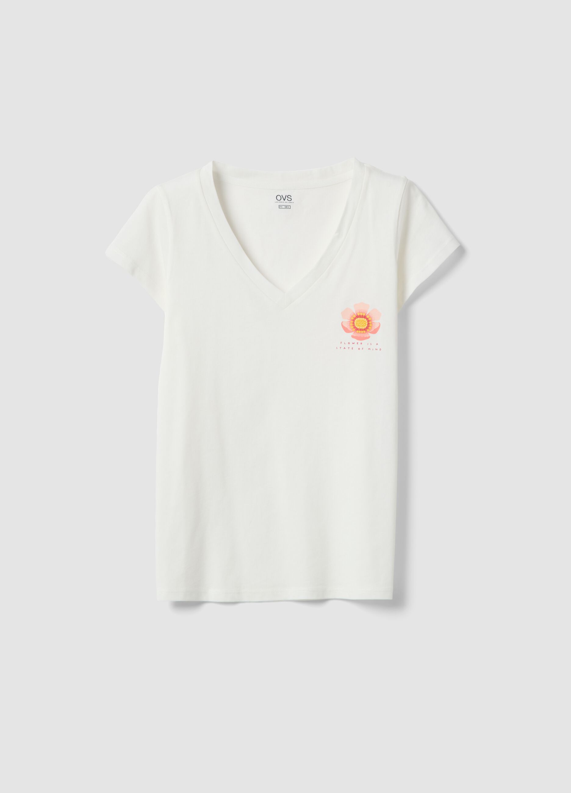 White pure cotton V-neck regular fit pajama shirt