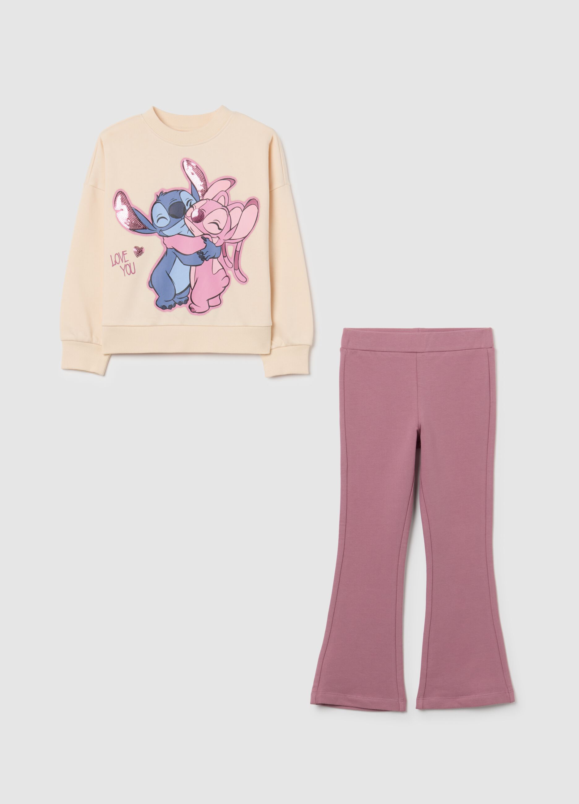 Girls' multicoloured cotton blend jogging set