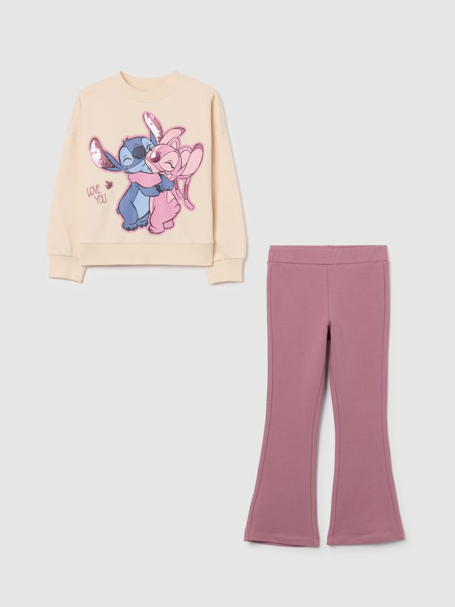 Girls' multicoloured cotton blend jogging set_0