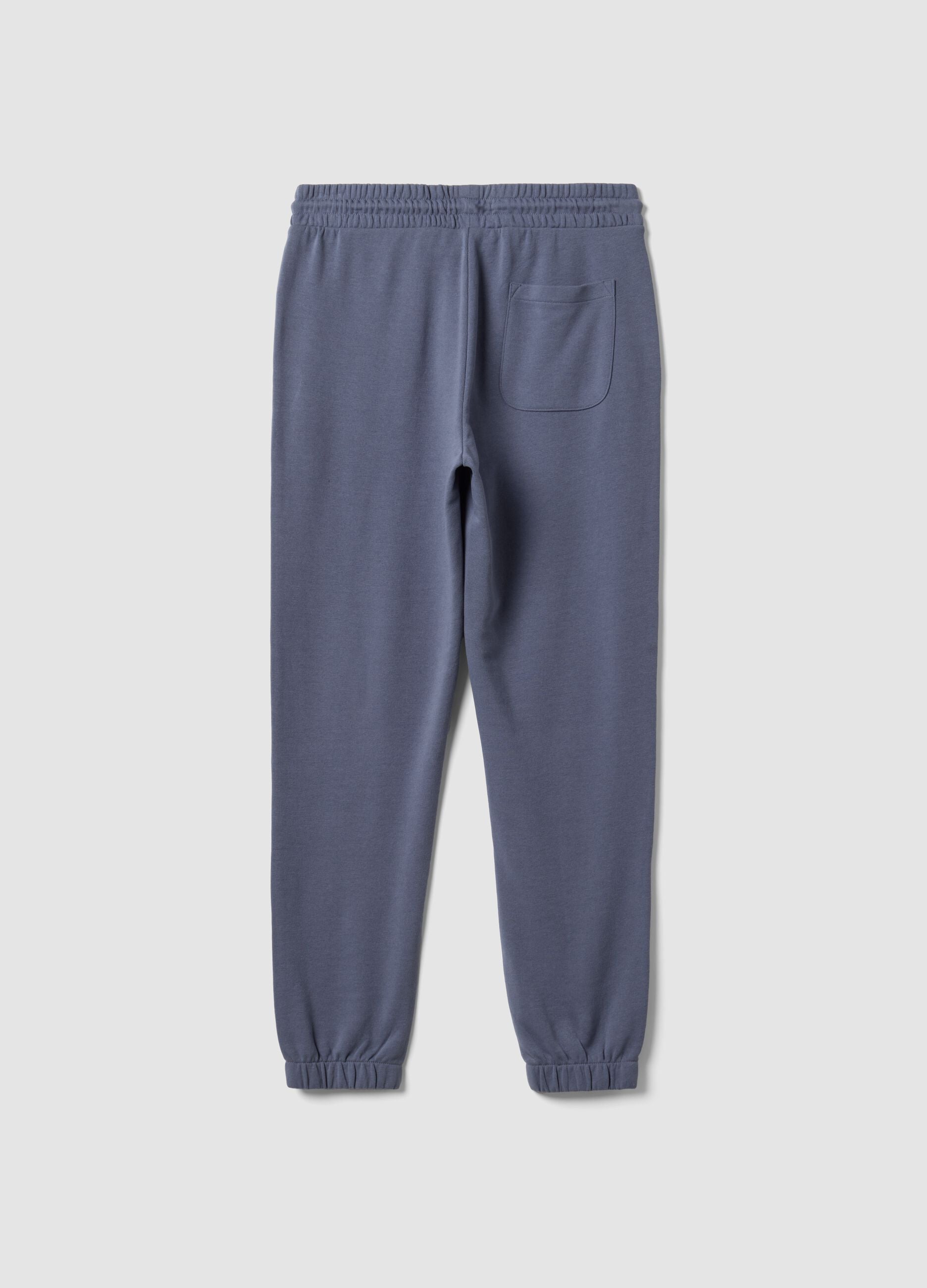 Grey cotton-blend joggers, regular fit
