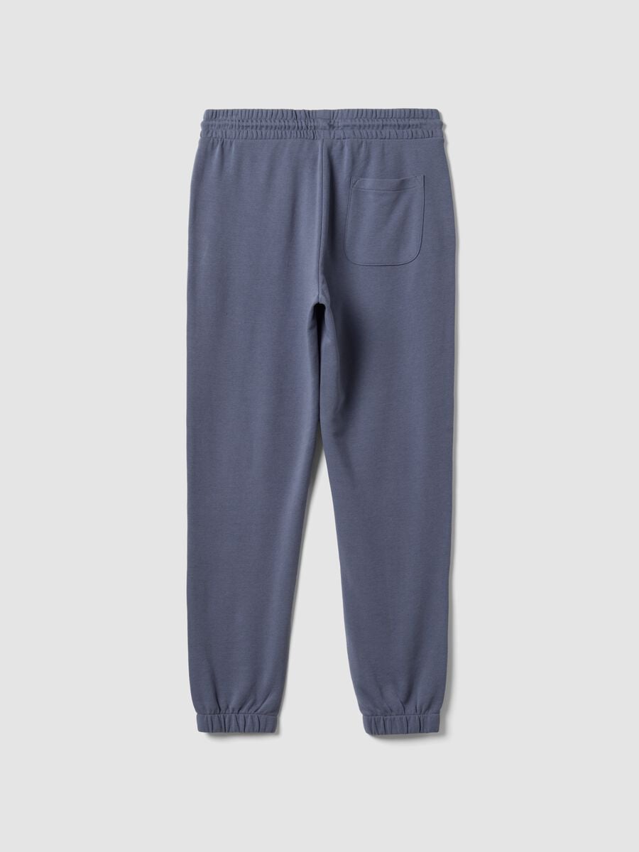 Pantaloni jogger grigi in misto cotone regular fit_1