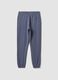Grey cotton-blend joggers, regular fit_1