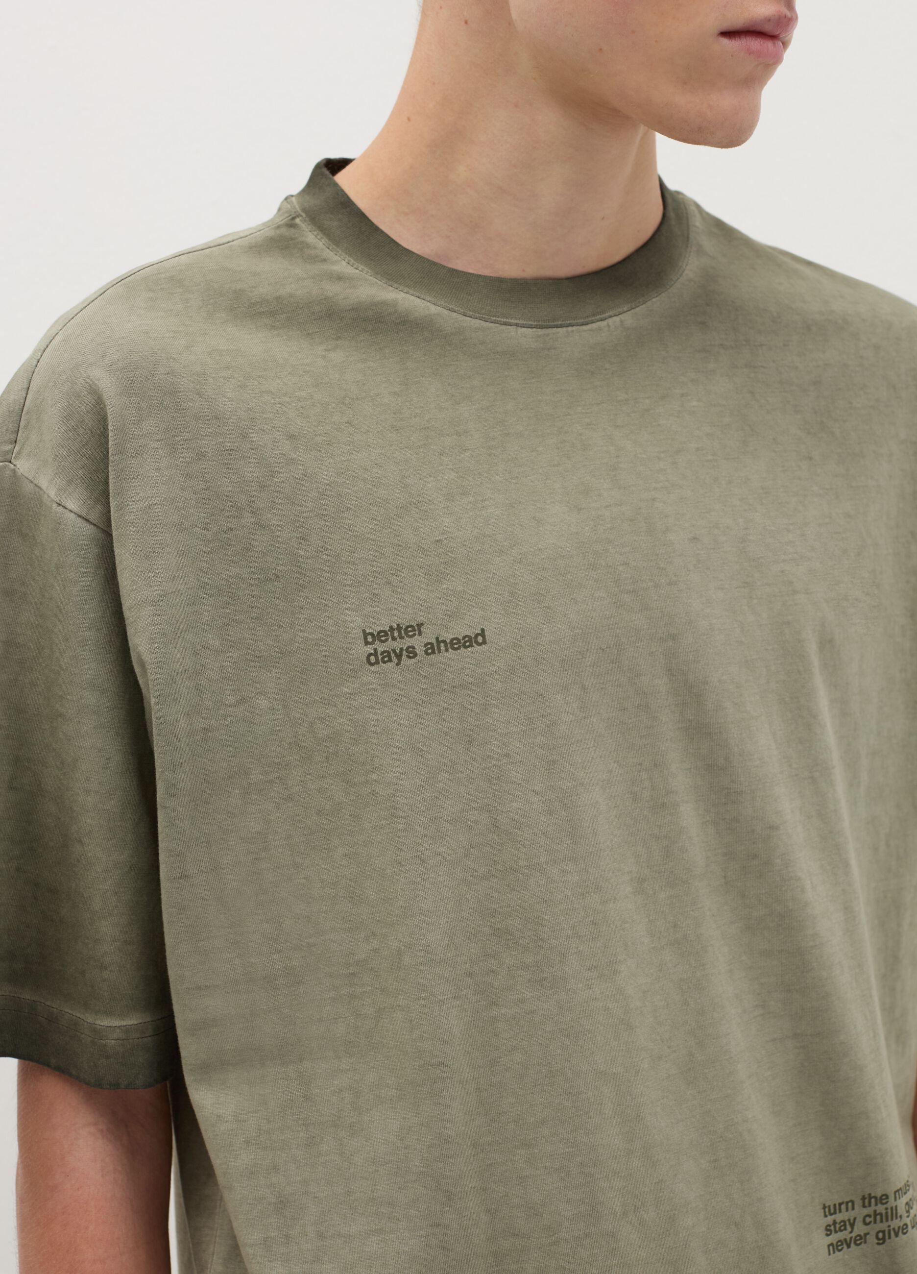 T-shirt effetto degradé con stampa