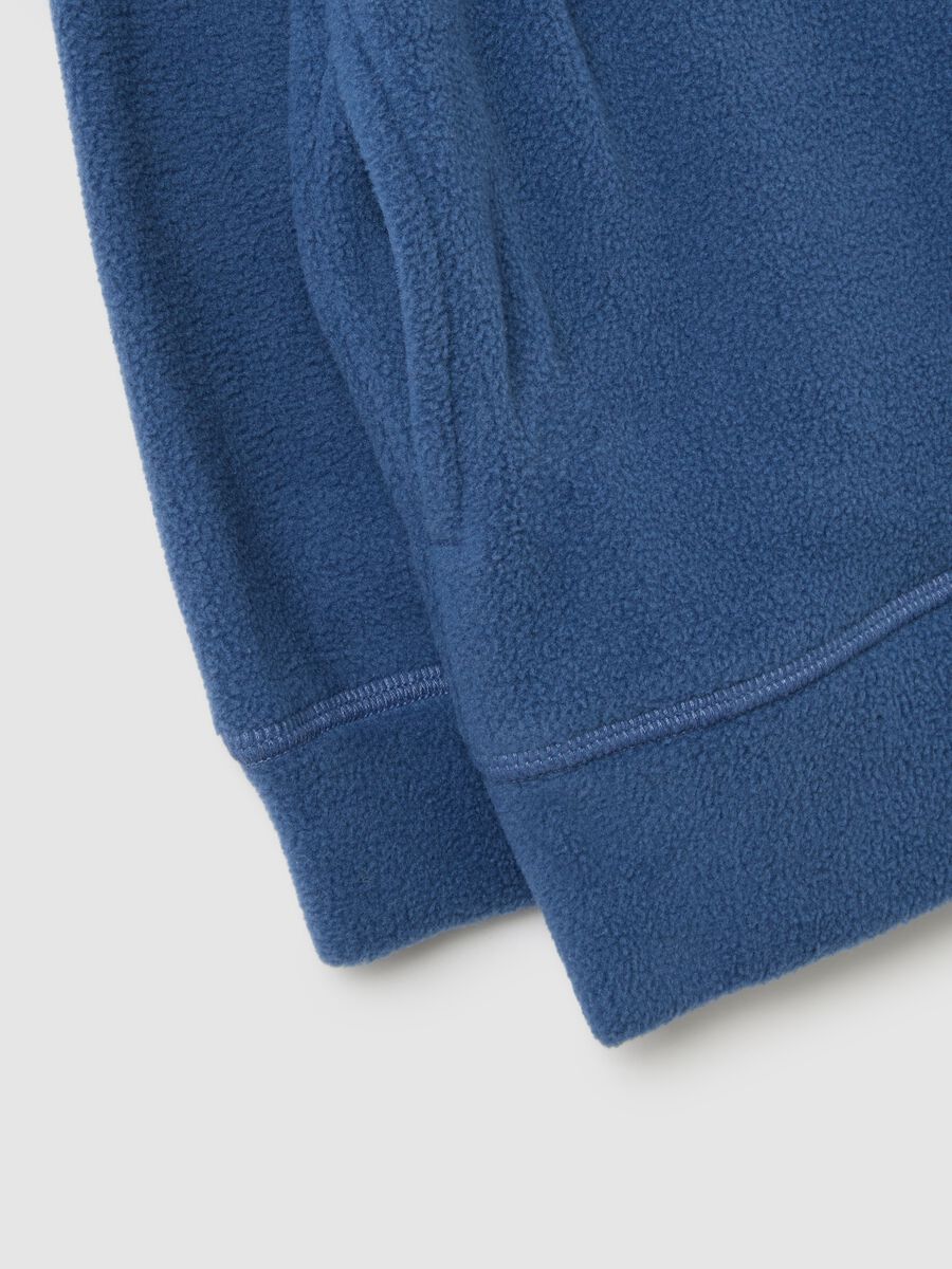Child's blue fleece with high collar and full zip, over fit_3