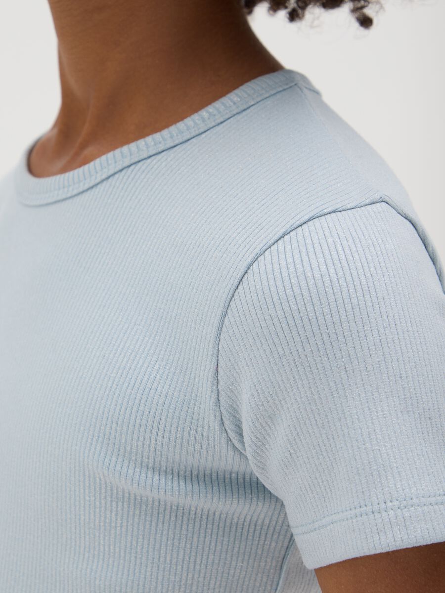 OVS Kids Short Sleeve Blue Stretch Cotton T-shirt_2