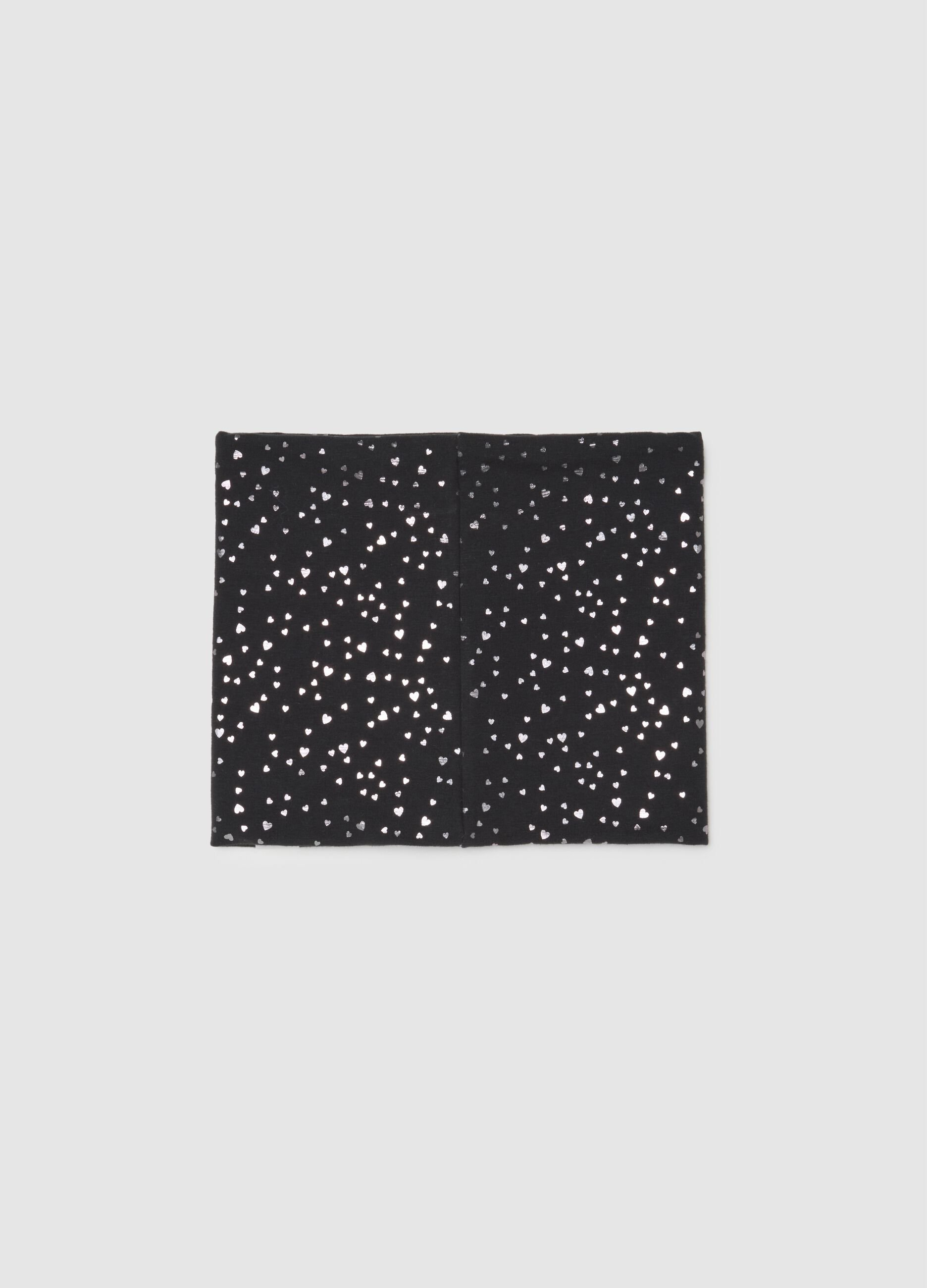 Girls' black stretchy cotton neck warmer