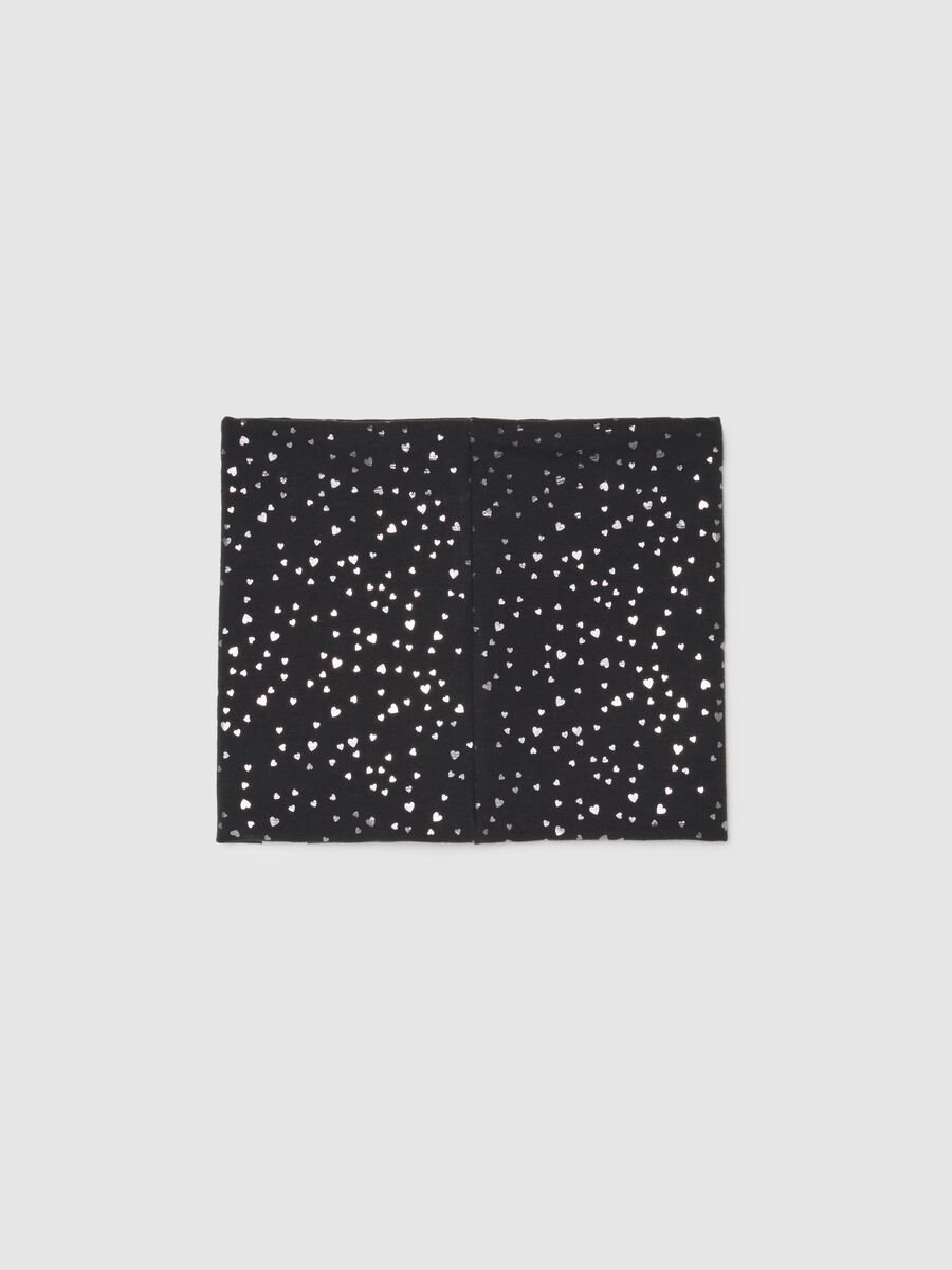 Girls' black stretchy cotton neck warmer_1
