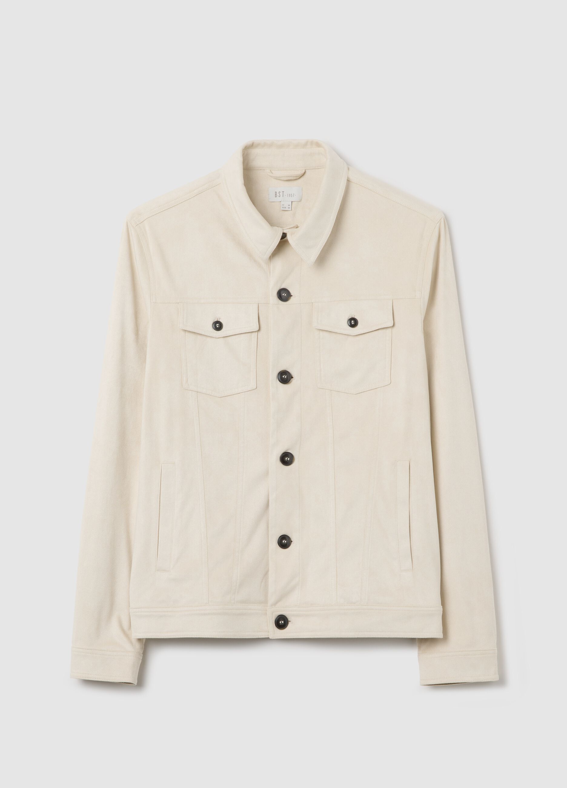 Beige suede shacket