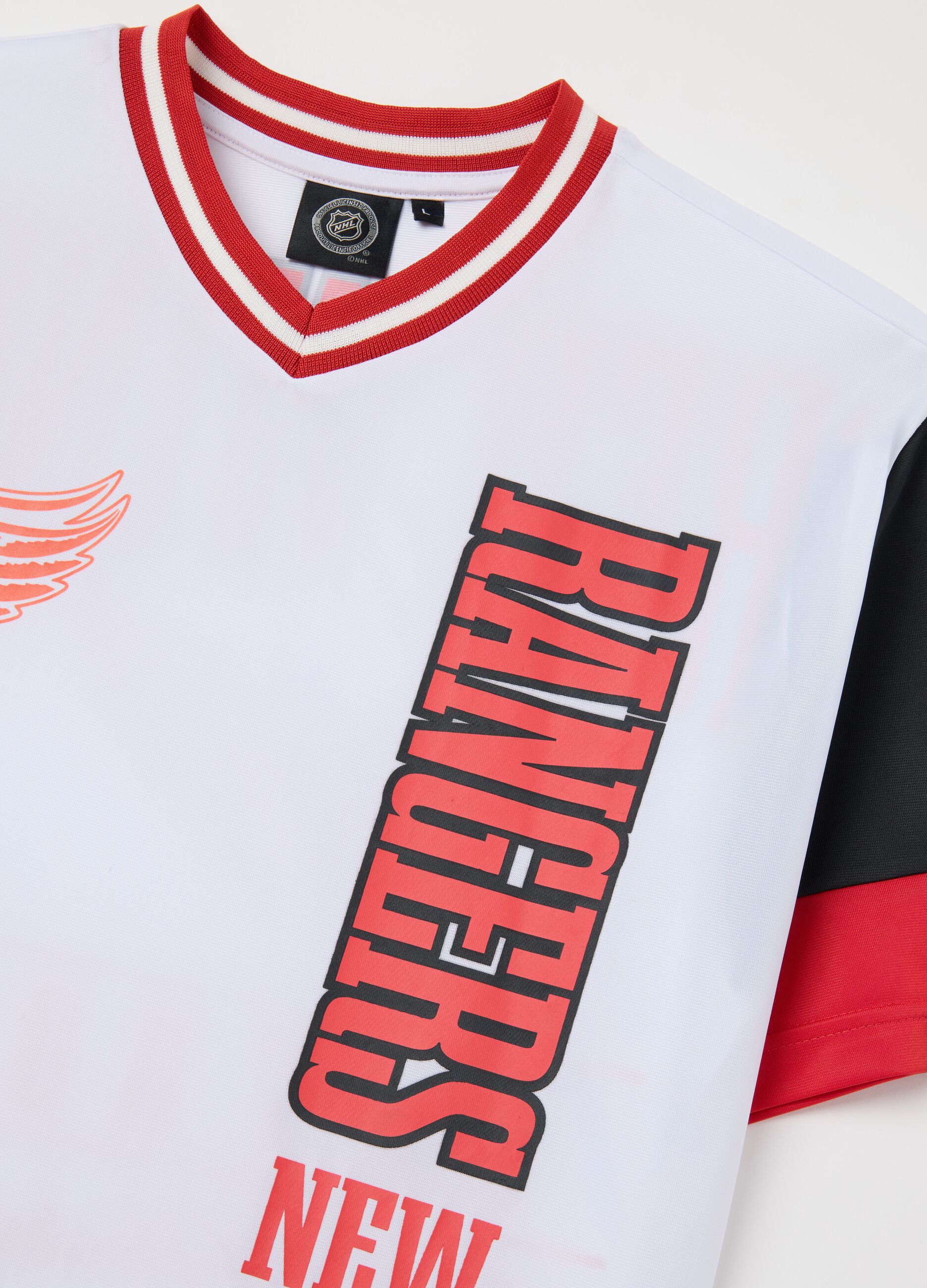 White and Red Short Sleeve T-shirt, Rangers Style