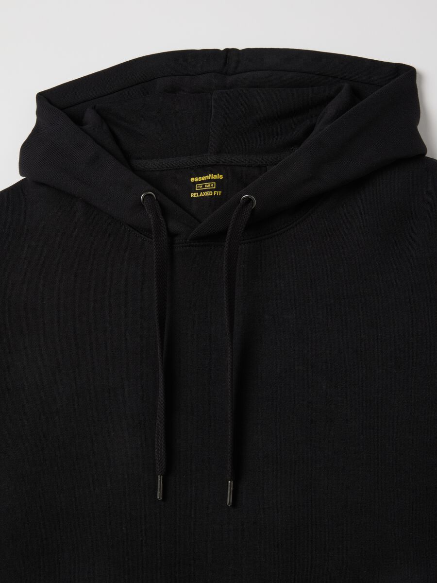 Felpa in puro cotone nera regular fit_1