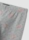 Leggings skinny grigi in cotone organico elasticizzato con fiocchi per bambina_2