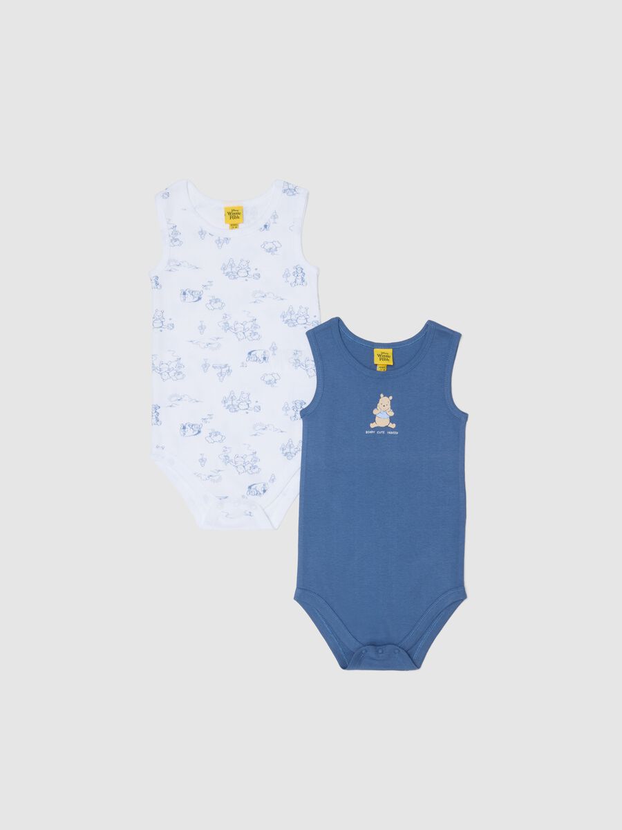 Multicolour pure cotton newborn bodysuit twin pack featuring Winnie-The-Pooh_0