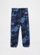 Cotton blend trousers with logo and camouflage pattern_0