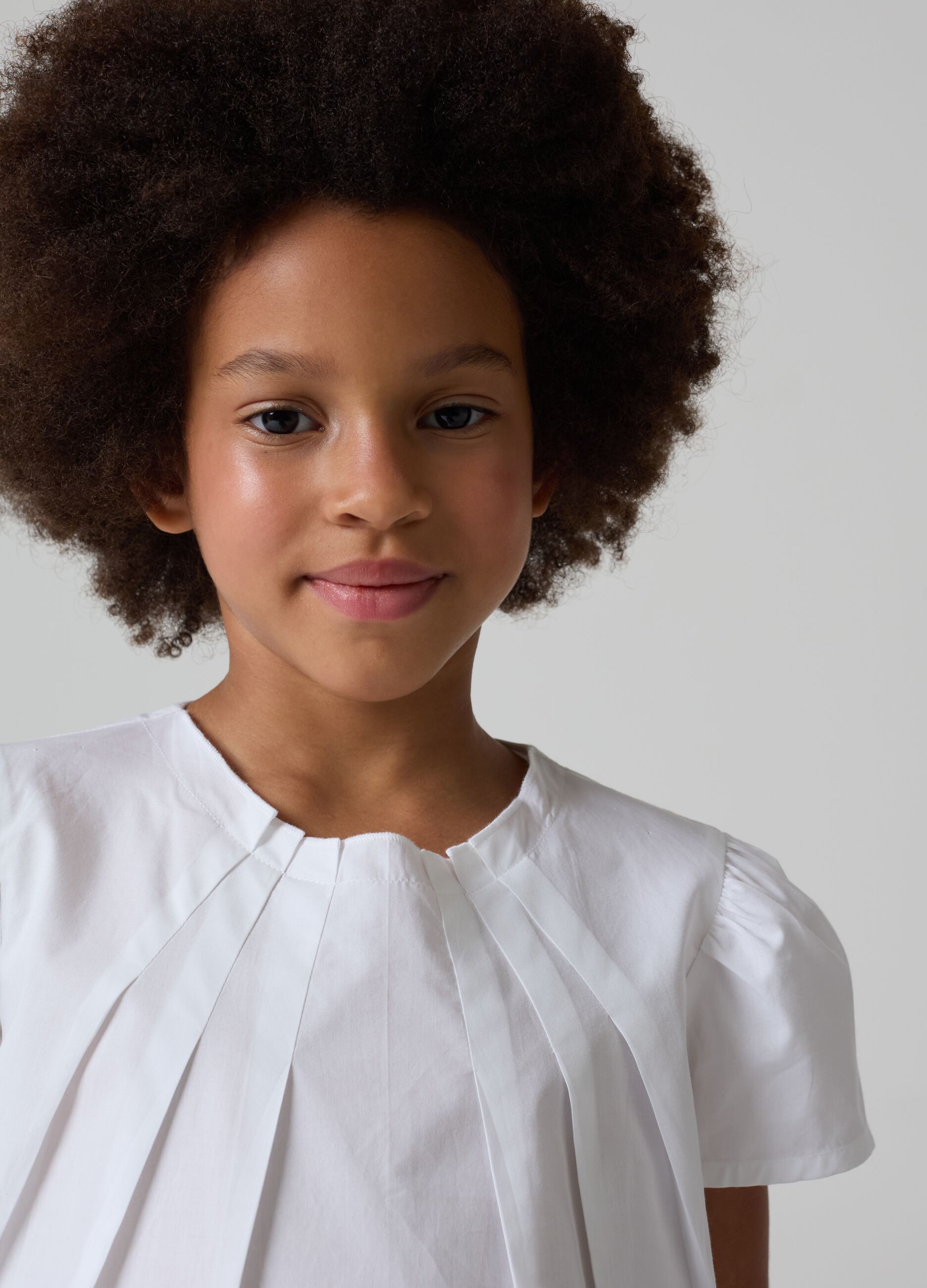 Cotton blouse with darts