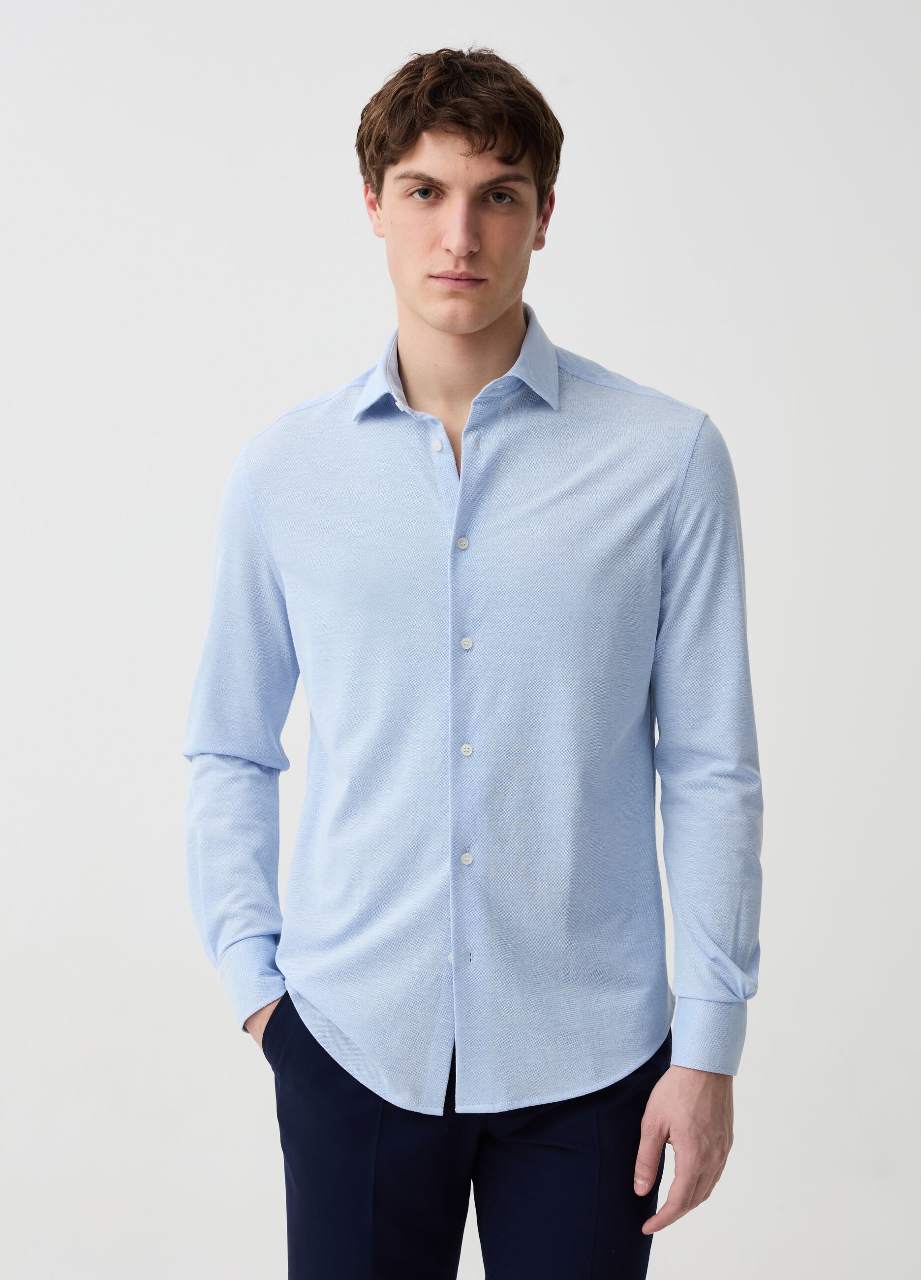 Camicia regular fit in maglia