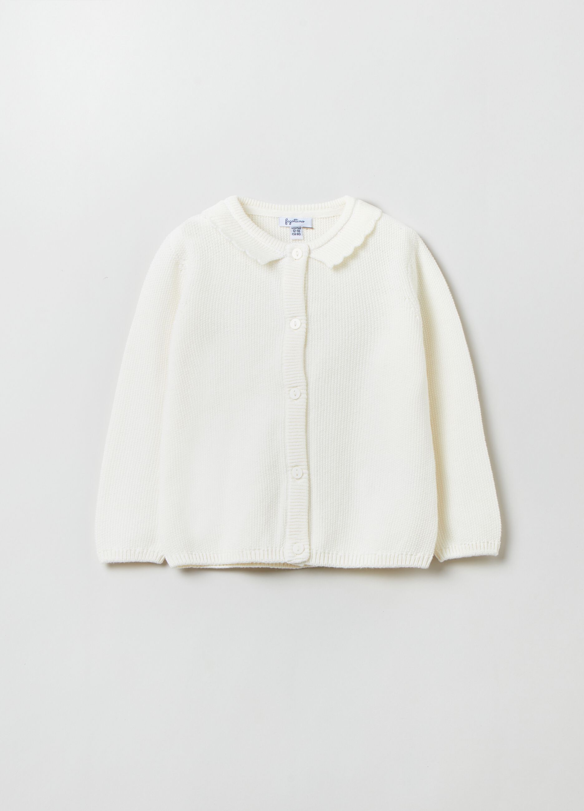 Cardigan in cotone con colletto_0
