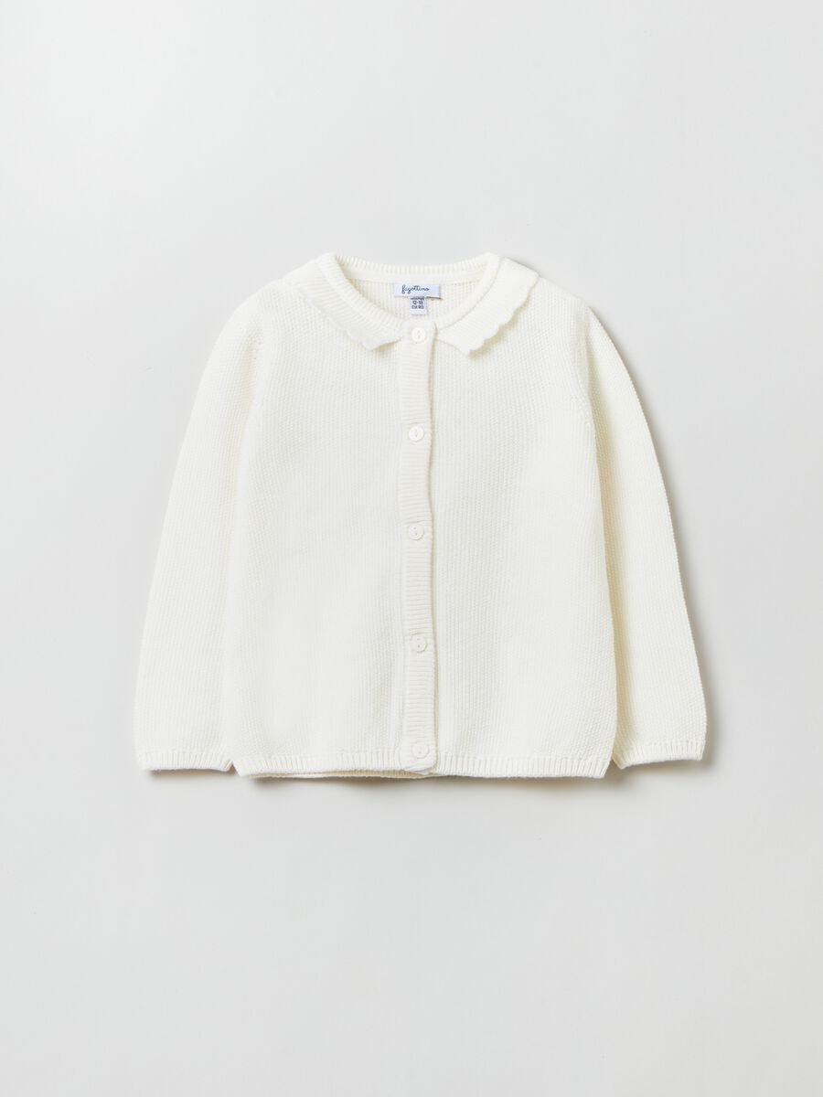 Cardigan in cotone con colletto_0