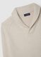 Beige Sweater with Shawl Collar in Wool Blend_5