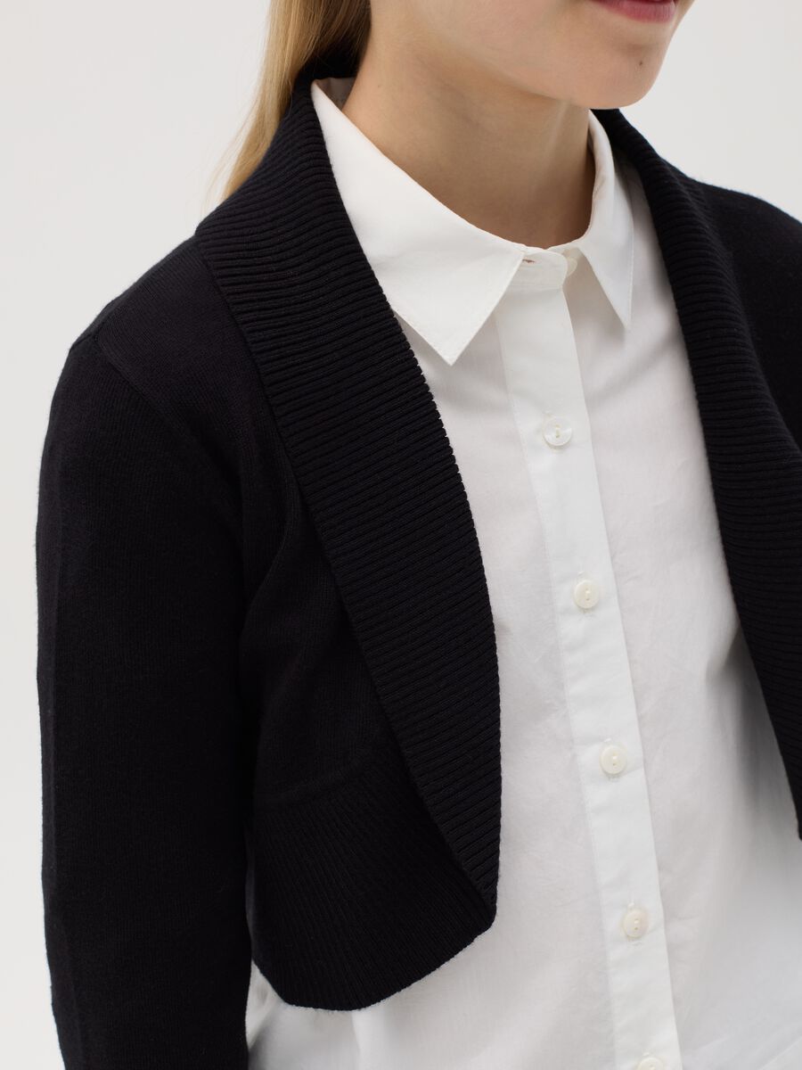 Cardigan aperto con scollo a scialle_1