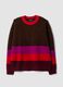 Dark brown striped stretch-wool crew-neck jumper_0