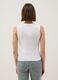 White pure cotton V-neck regular fit tank top_1