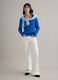 Blue pure cotton regular fit pullover with cable knit_1