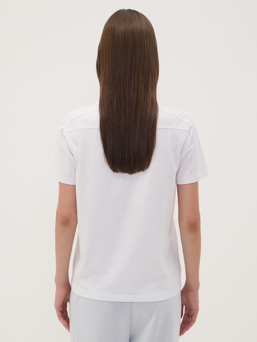White stretch cotton jersey T-shirt with print, regular fit_3