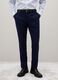 Blue Stretch Fabric Slim Fit Trousers_1