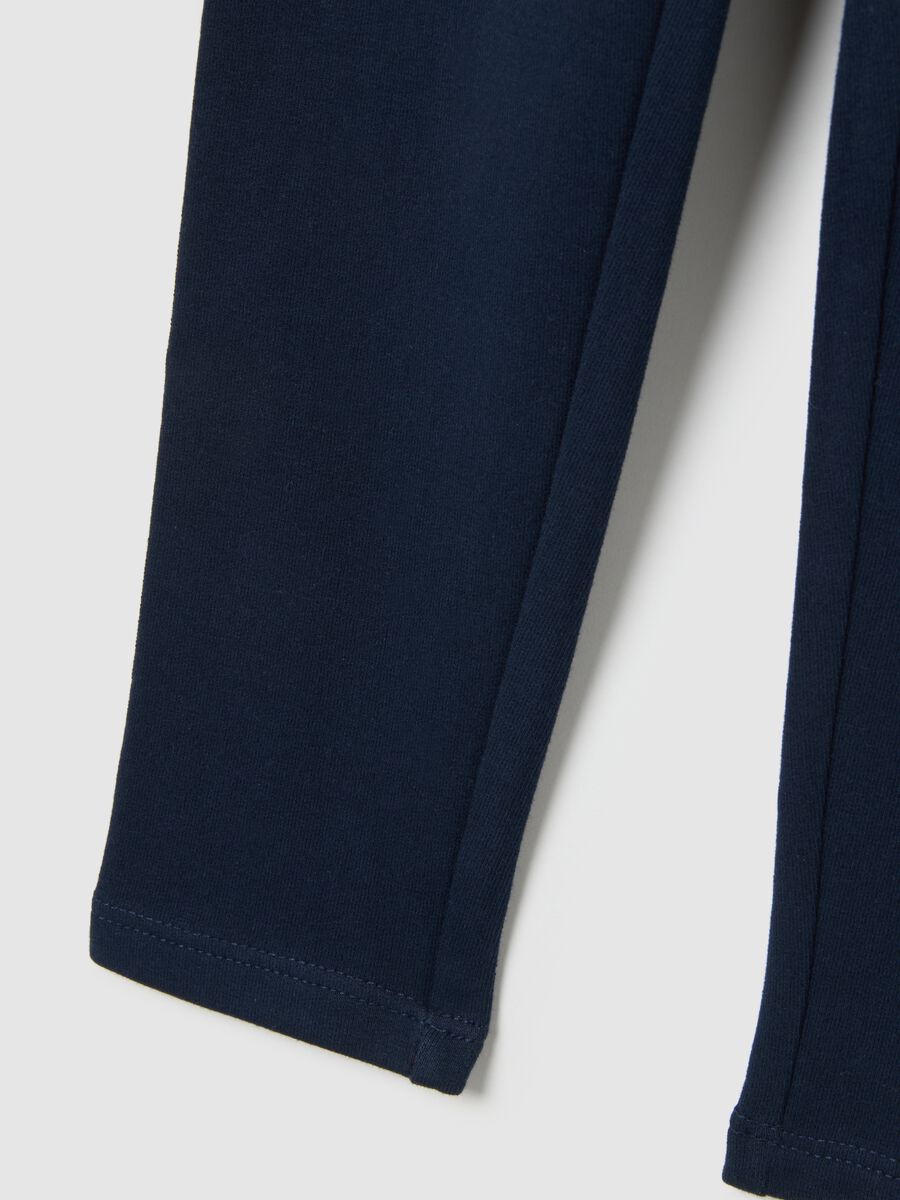 Girls' blue cotton stretch skinny fit leggings_3