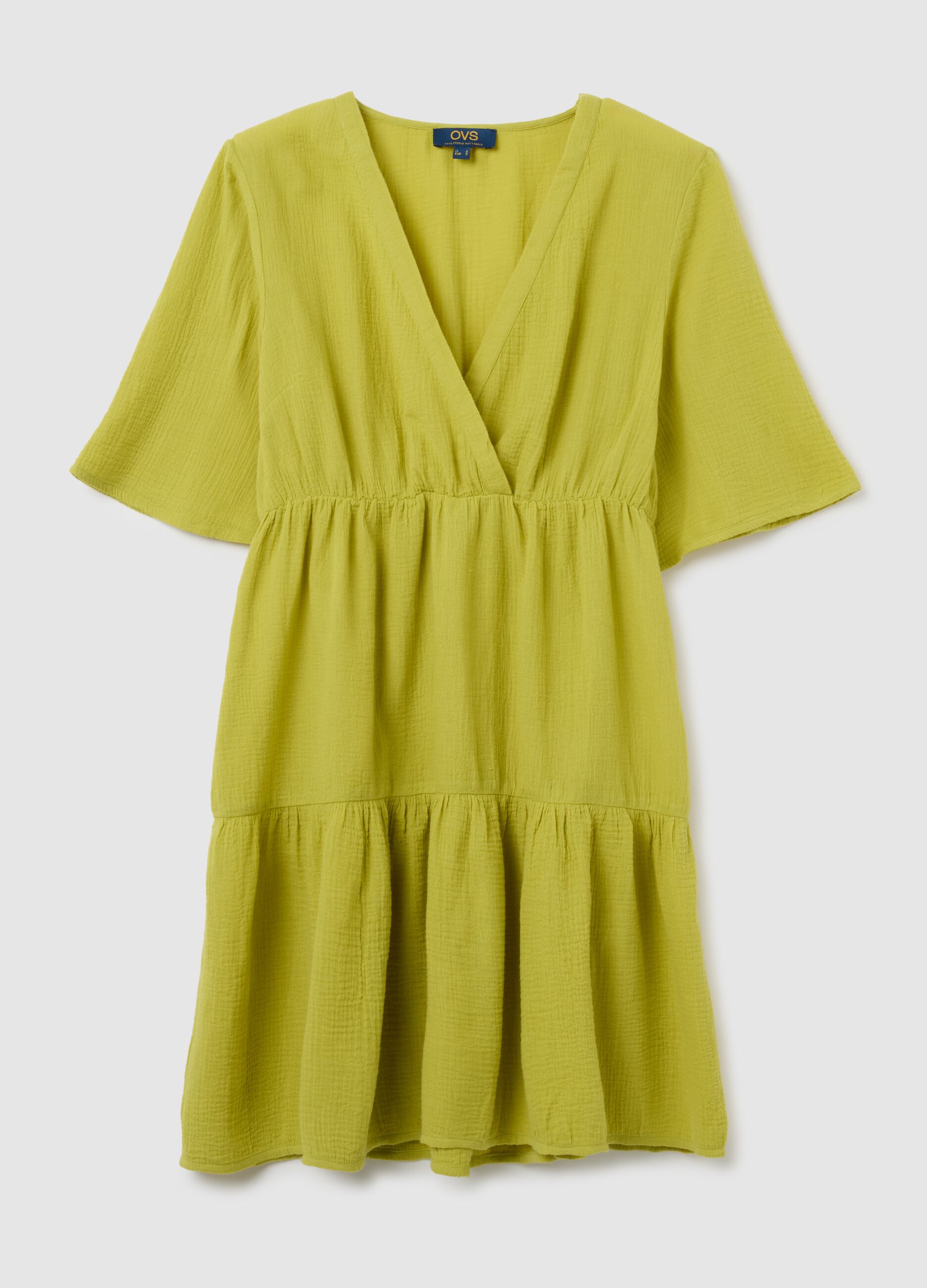 Caftano da donna in puro cotone verde