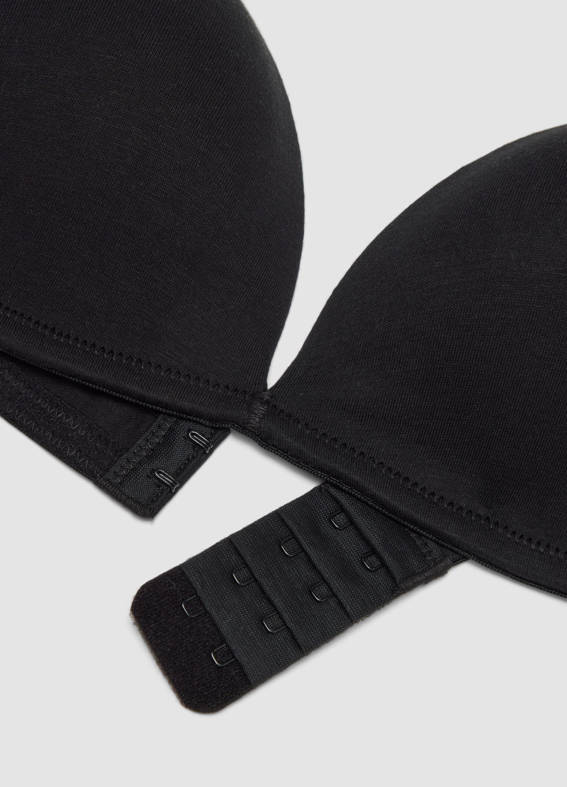 Reggiseno nero imbottito in cotone organico
