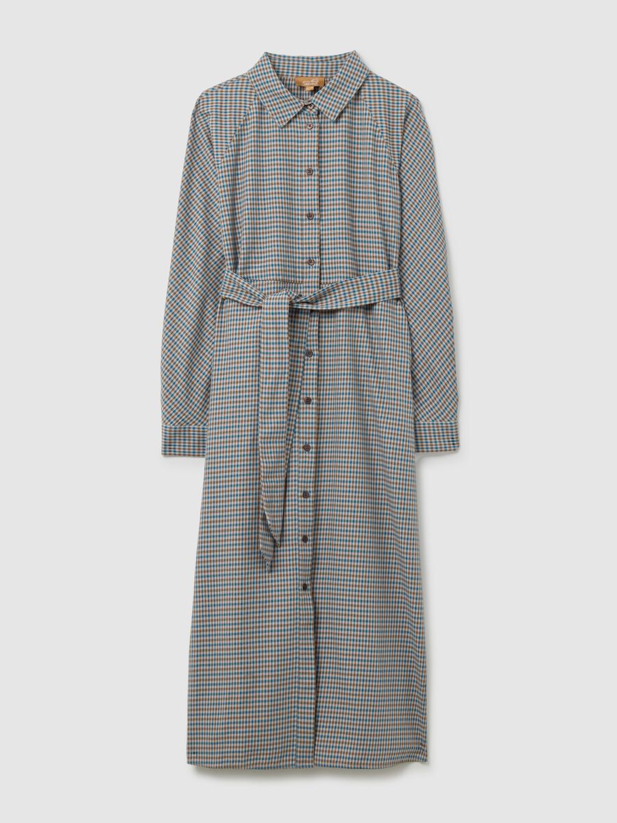 Multicoloured Maternity Dress with Micro Checks_4