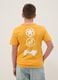 Orange cotton T-shirt for kids, regular fit with print_1