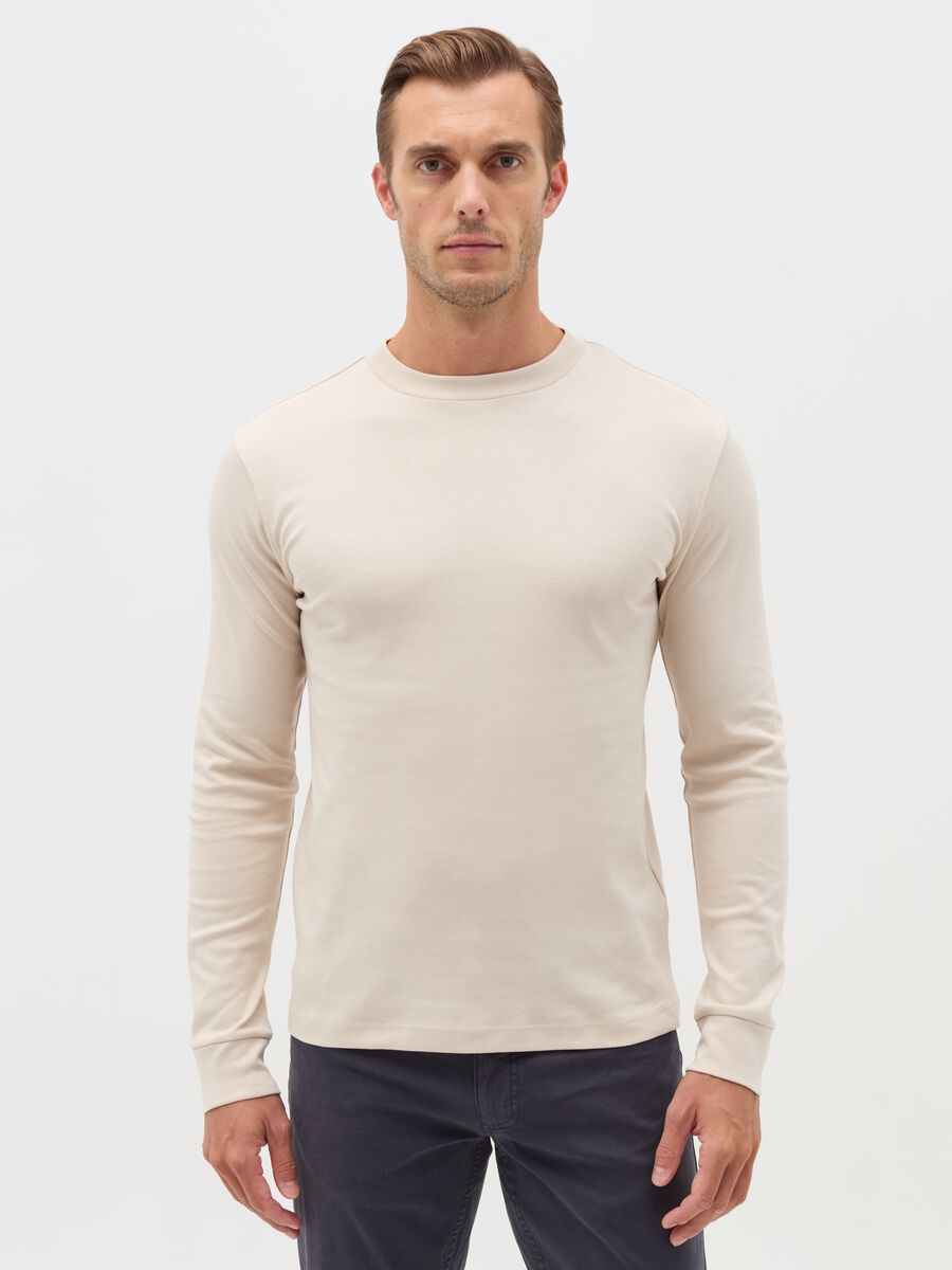 Cotton interlock T-shirt with round neck_0