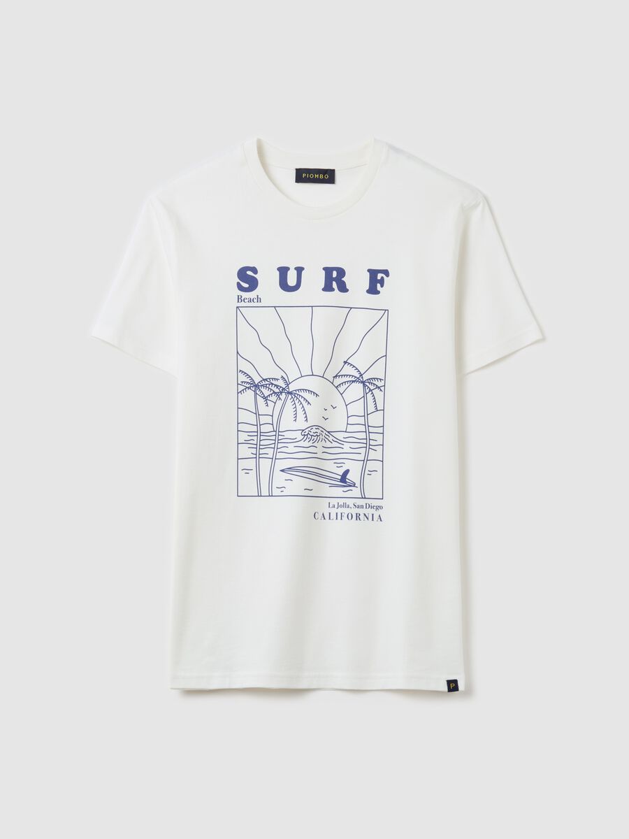 White T-shirt with California surf graphic print_4