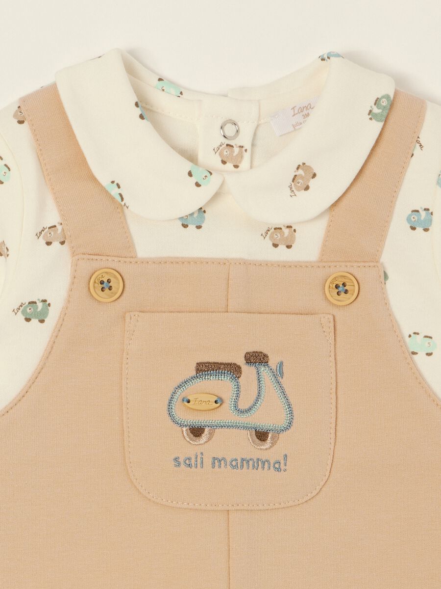 Multicolour 100% cotton baby romper with scooter motif_1