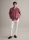 Regular fit pink short sleeve pure linen shirt with pocket_1
