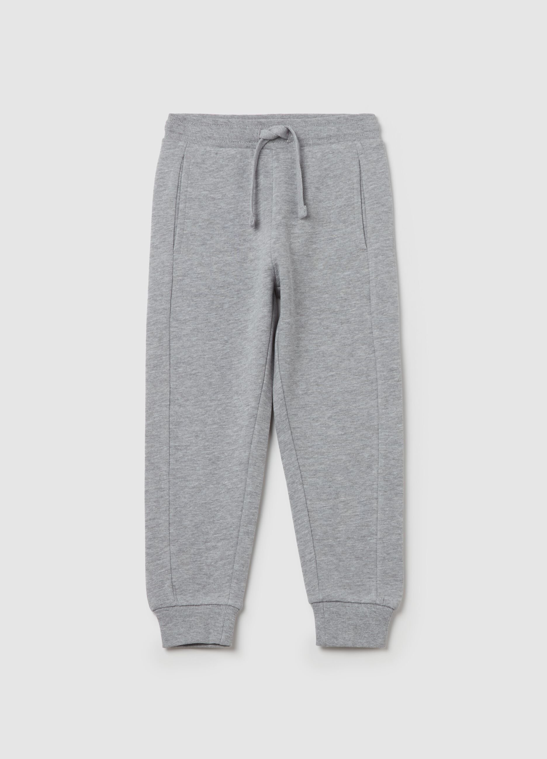 Plush joggers with drawstring