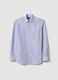 Blue striped pure cotton shirt, regular fit_0