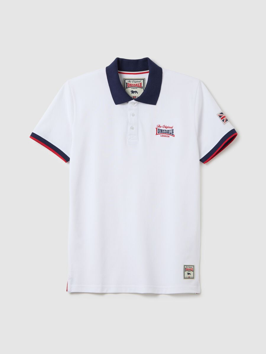 White Short Sleeve Cotton Polo Lonsdale_4