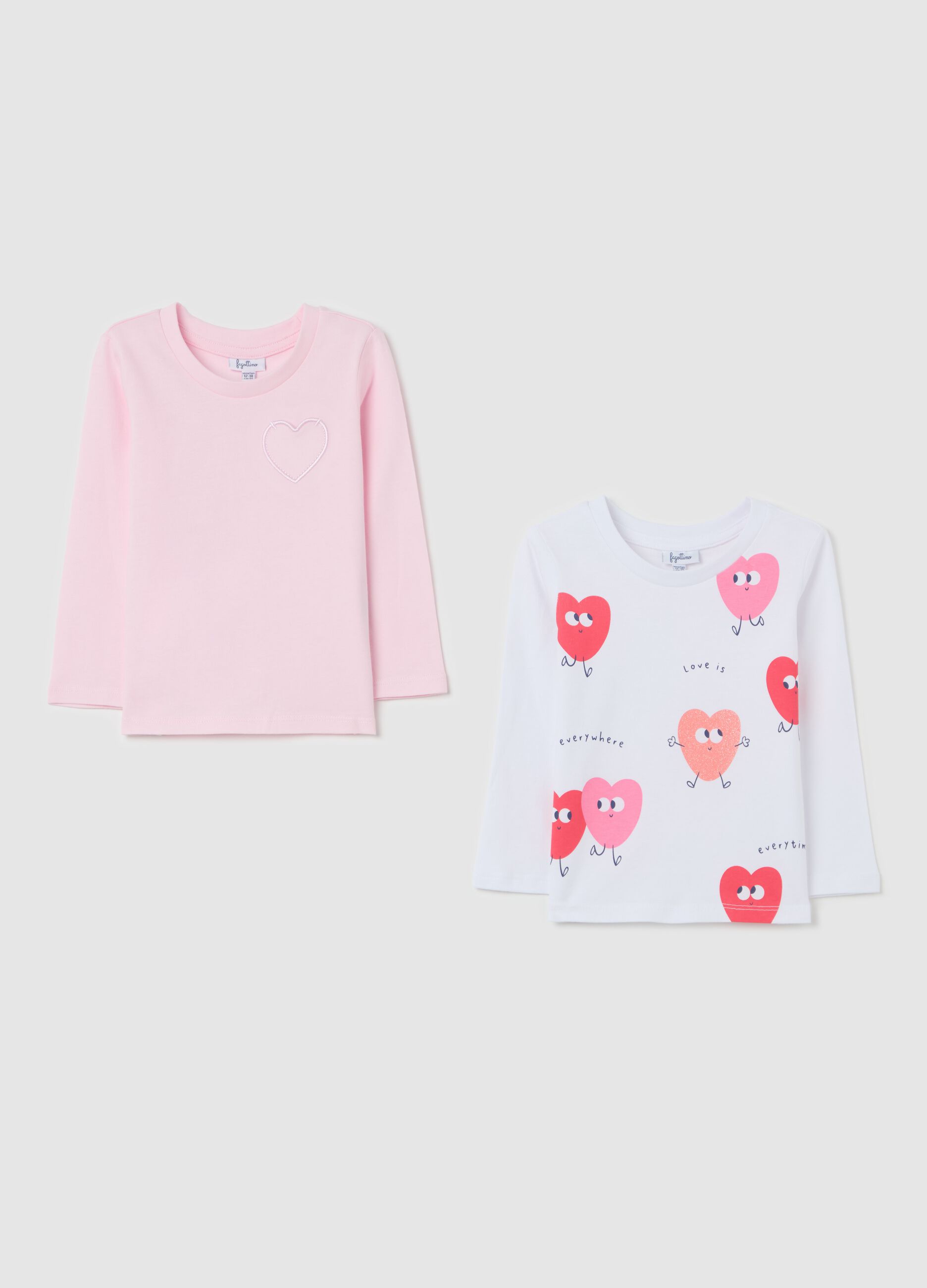 Two-pack long-sleeved T-shirts in cotton with print