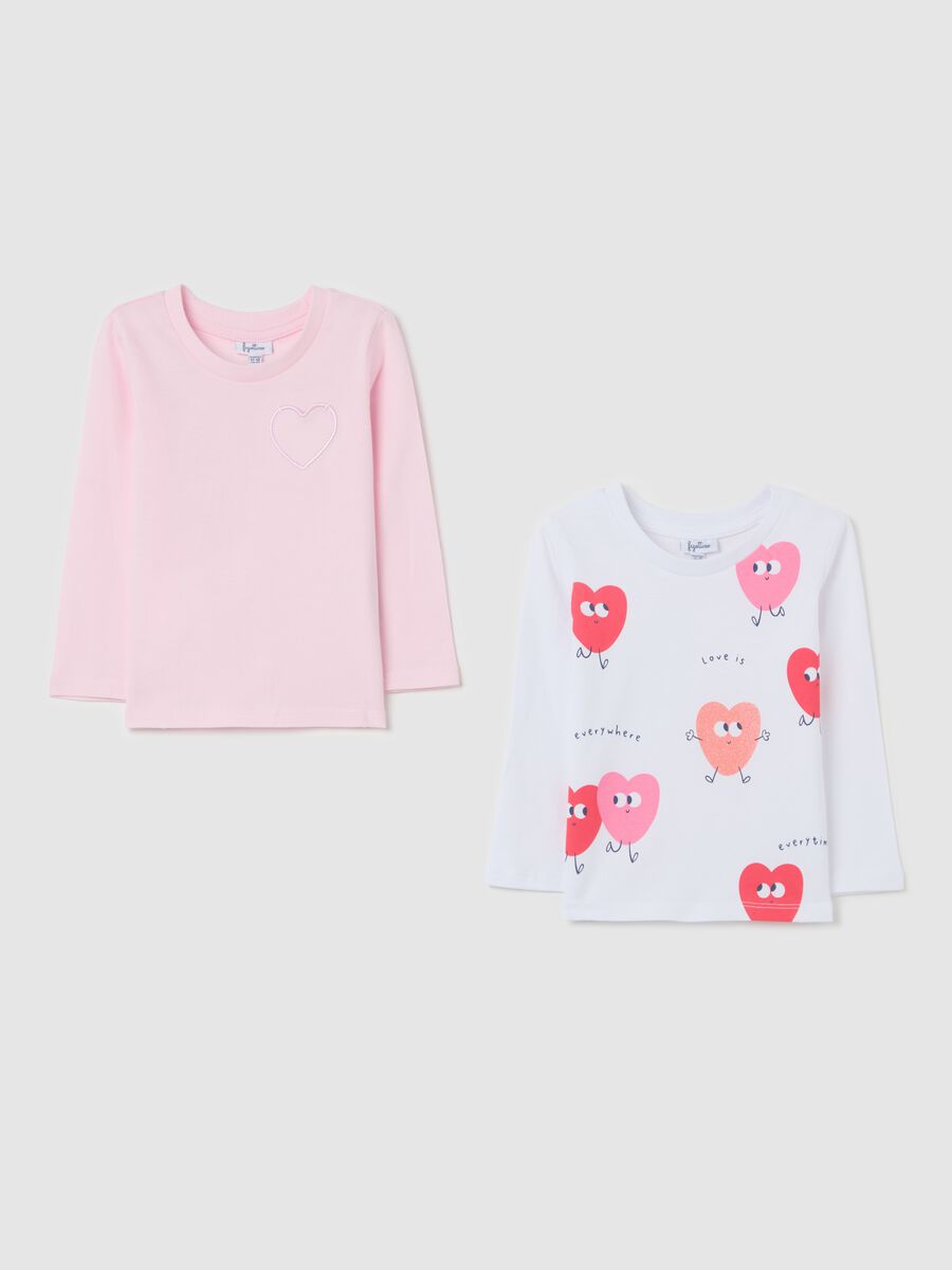 Two-pack long-sleeved T-shirts in cotton with print_0