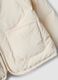 Beige padded hooded zip-up jacket for baby girl_2