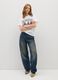 Relaxed Fit White Pure Cotton T-Shirt with Emblem_0
