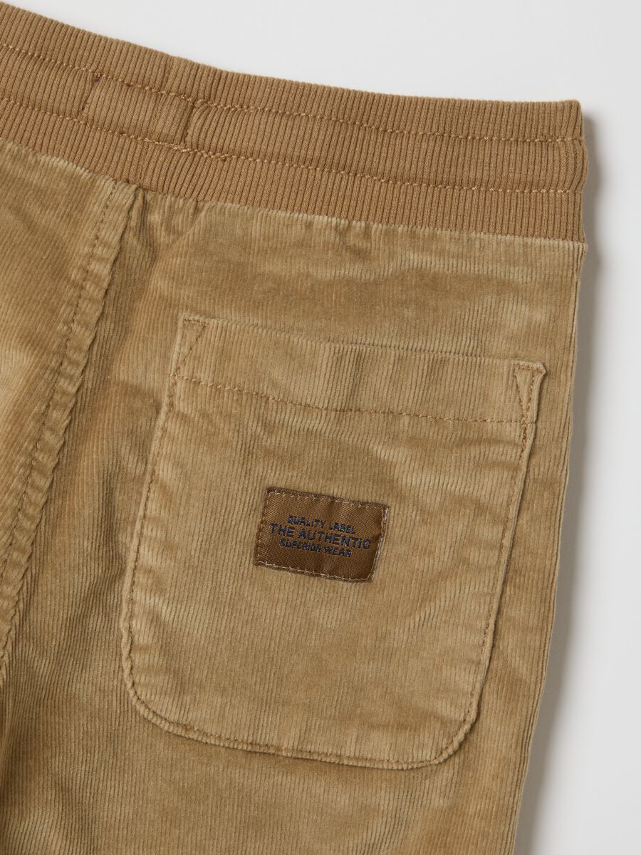 Children's beige cotton blend trousers - regular fit_3