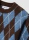 Multicolour stretch wool jumper with diamond jacquard and crew neck_1
