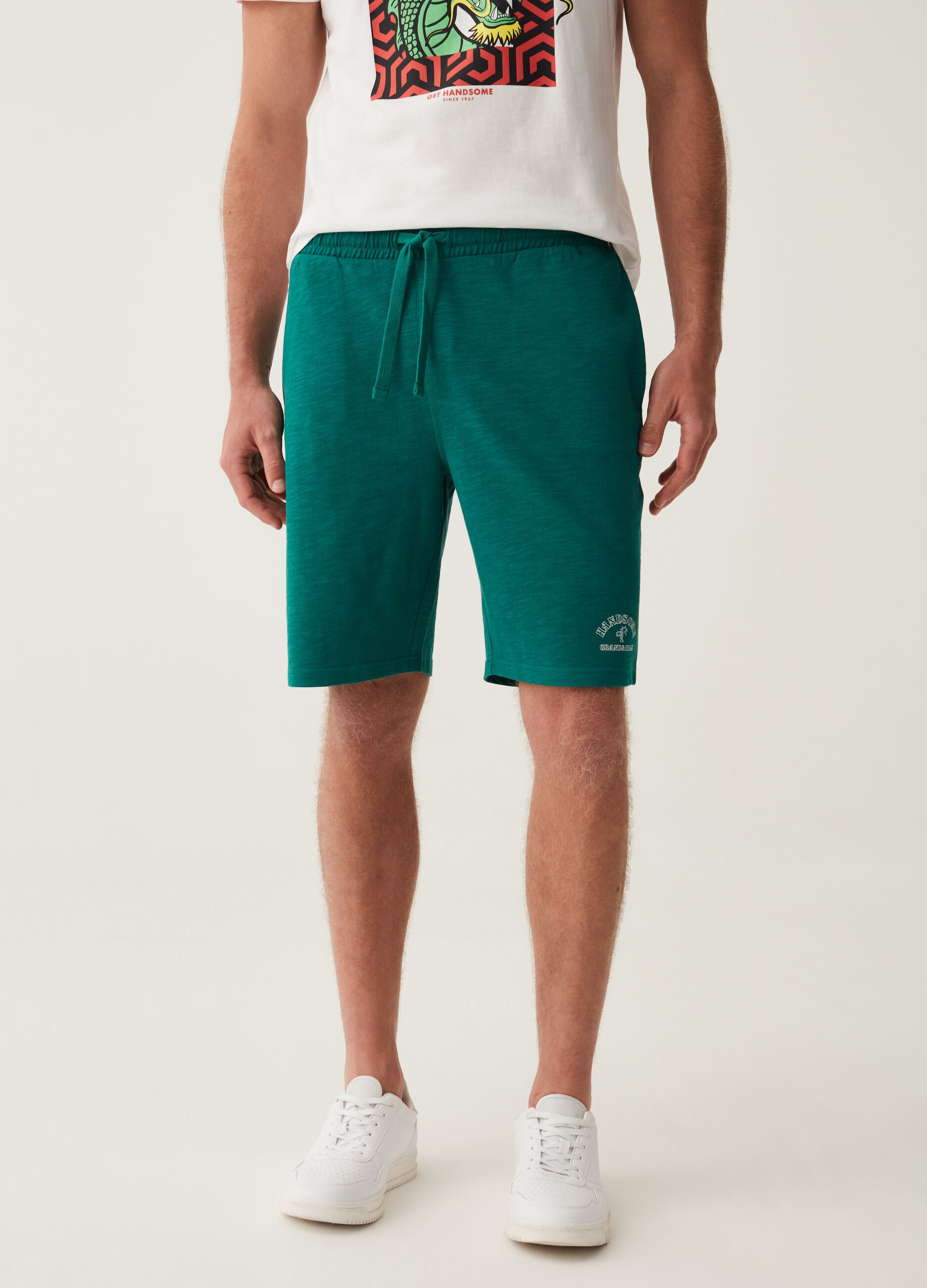 Bermuda jogger in felpa stampa Grand&Hills_1