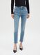 High-waisted blue skinny jeans in stretch cotton_1